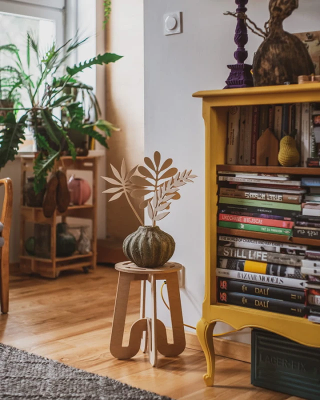 drewniany kwietnik - Trapez