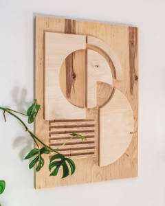 geo I - drewniany obraz przestrzenny