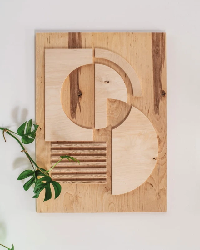 geo I - drewniany obraz przestrzenny