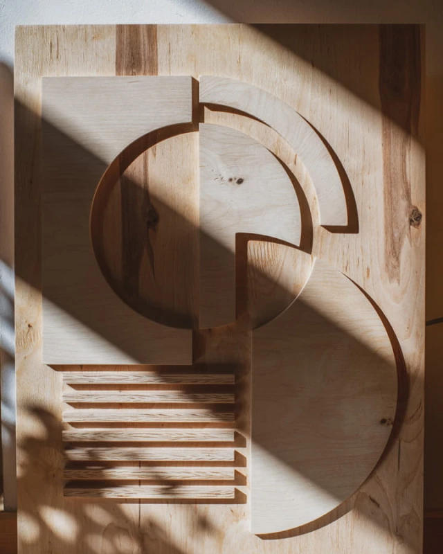 geo I - drewniany obraz przestrzenny