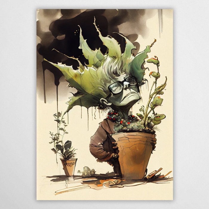 crazy plant Lady - plakat