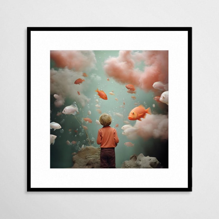 akwarium - plakat w czarnej ramie