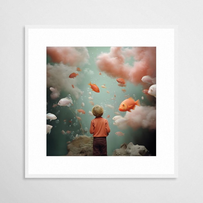 akwarium - plakat w białej ramie