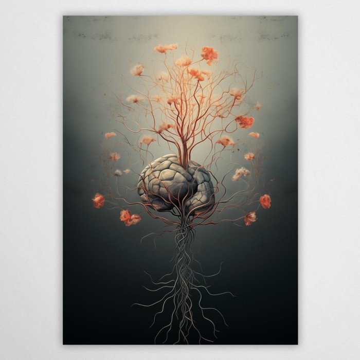 plakat anatomiczny z mózgiem