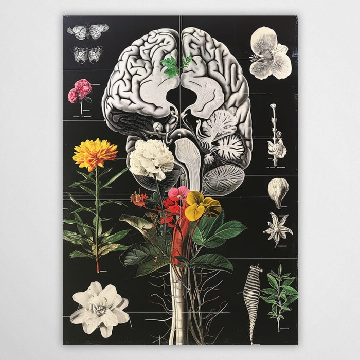 plakat anatomiczny zielony mózg