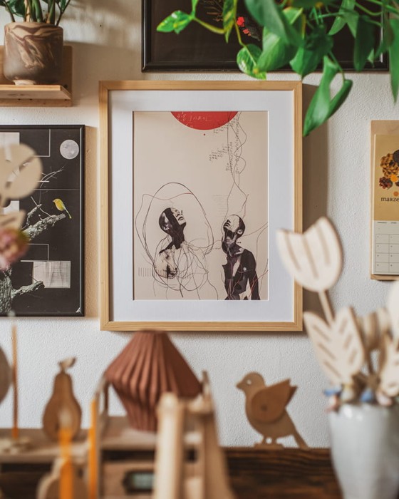 plakat Twin 30x40 w drewnianej ramie 40x50 z passepartout