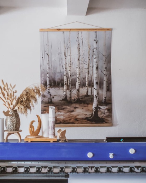 dekoracyjna plansza z motywem brzóz