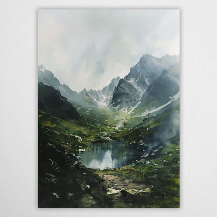 plakat z motywem górskim