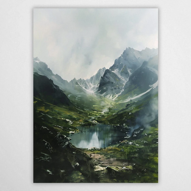 plakat z motywem górskim