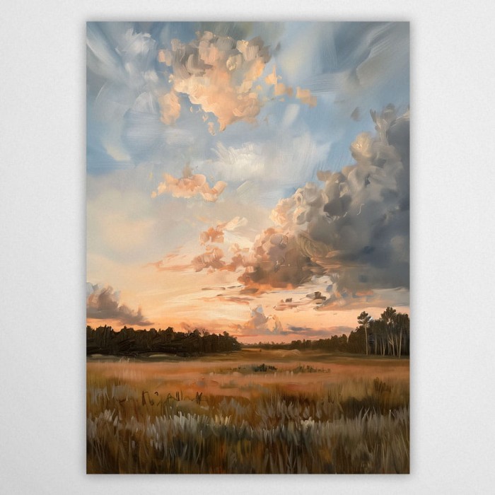 krajobraz zachodu słońca - plakat