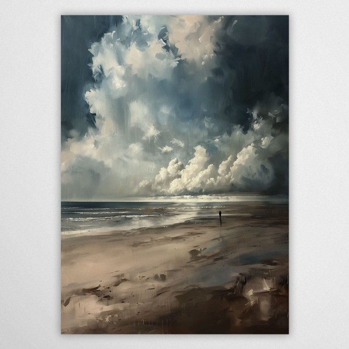 spacer plażą - plakat