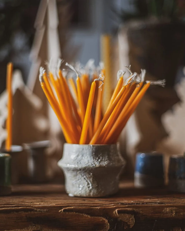 świeczki z wosku pszczelego