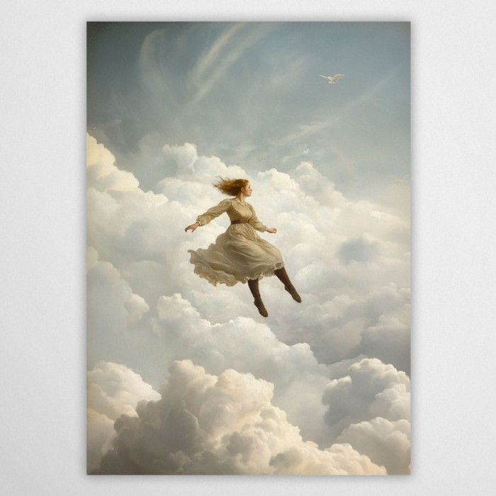 lot marzeń - plakat z chmurami