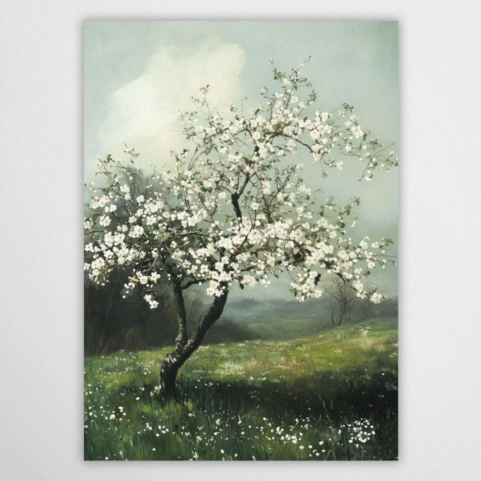 kwitnąca jabłoń - plakat
