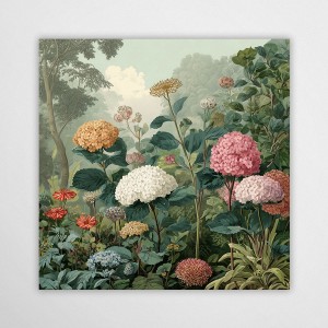 ogród hortensji - plakat botaniczny