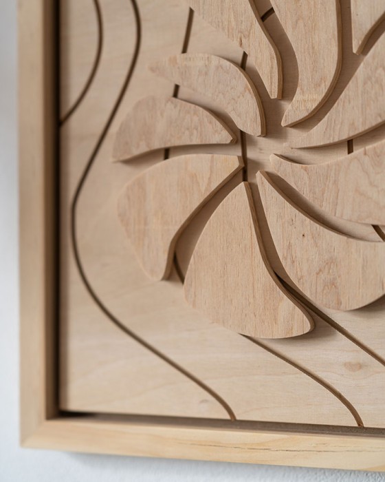 muszla - drewniany obraz przestrzenny