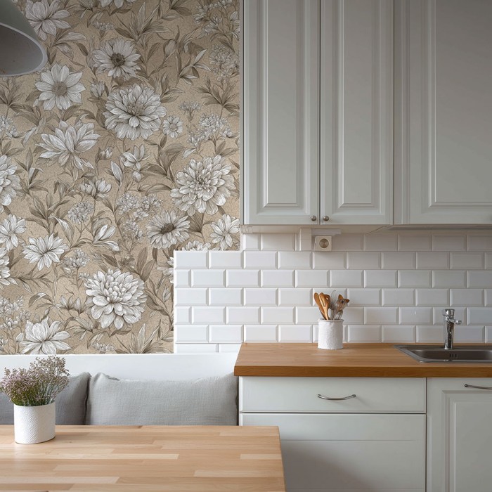 Angielski Ogród - tapeta winylowa na flizelinie