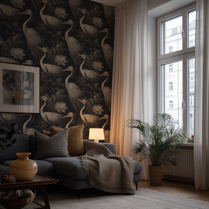 Żurawie - tapeta winylowa na flizelinie