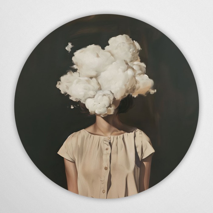 głowa w chmurach - duża dekoracja ścienna