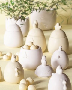 kurka i kogucik - ceramiczne pojemniczki