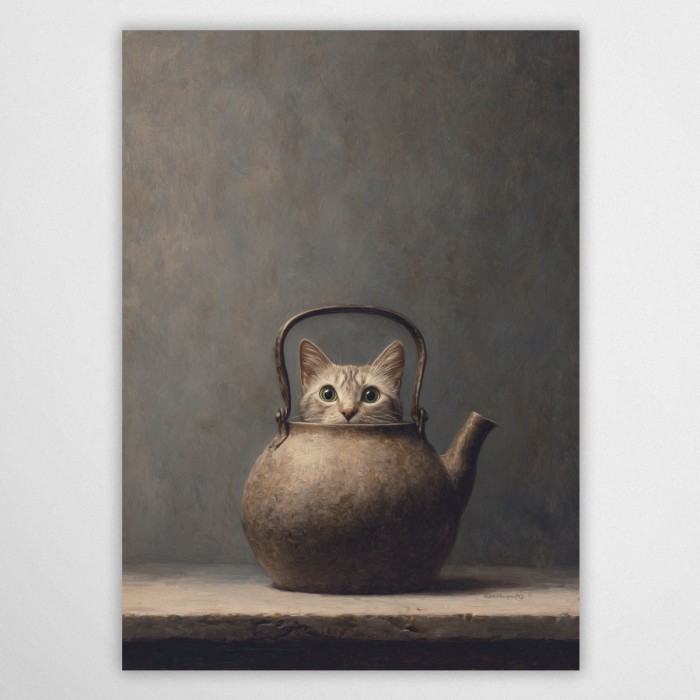 herbatka z kotem - plakat
