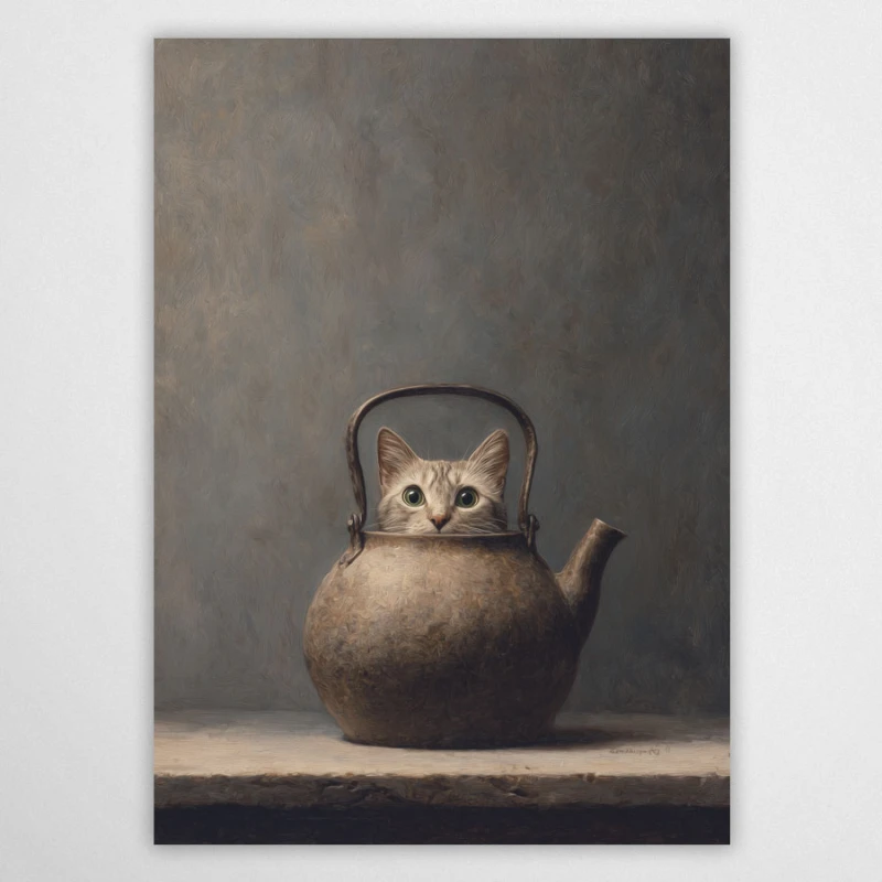 herbatka z kotem - plakat