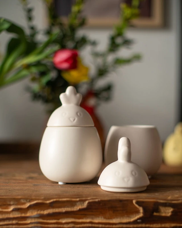 kurka i kogucik - ceramiczne pojemniczki