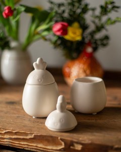 kurka i kogucik - ceramiczne pojemniczki
