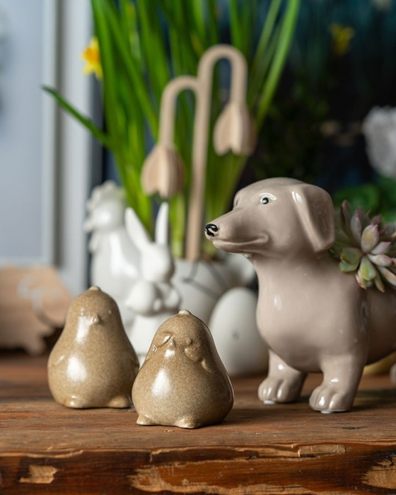 ceramiczne kurczaki - komplet