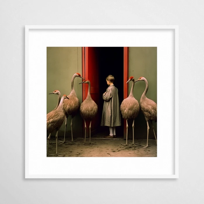 Ptaszarnia - plakat w białej ramie