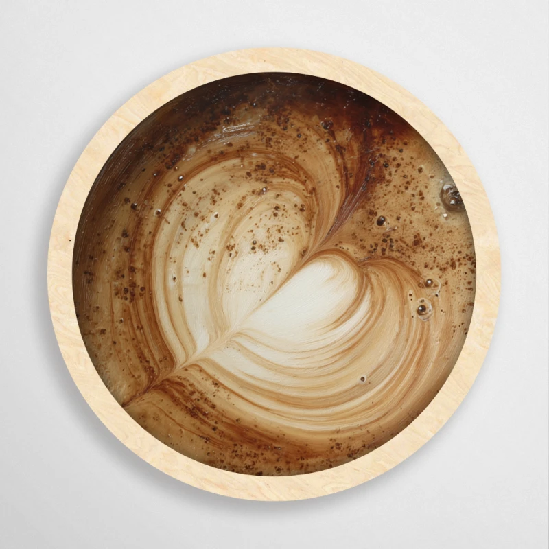 latte art - grafika w ramce