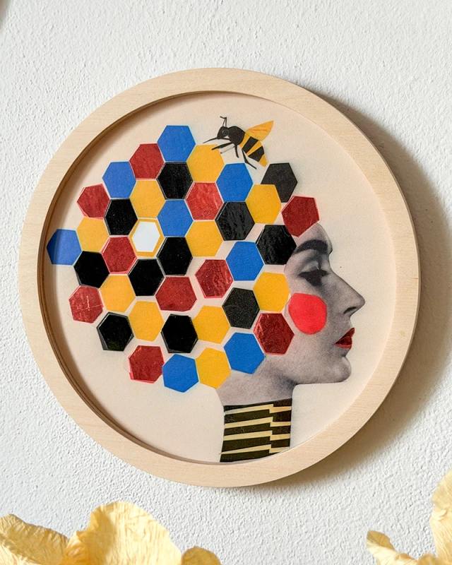 królowa pszczół - grafika w ramce